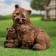 Garden figure "Bear with two cubs" 25x27x22cm