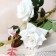 Artificial flowers "roses with spikes" 8x40 cm, white
