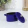 Cast iron pots Volcano, 250 ml, 14 × 7 × 9 cm, for feeding, blue color