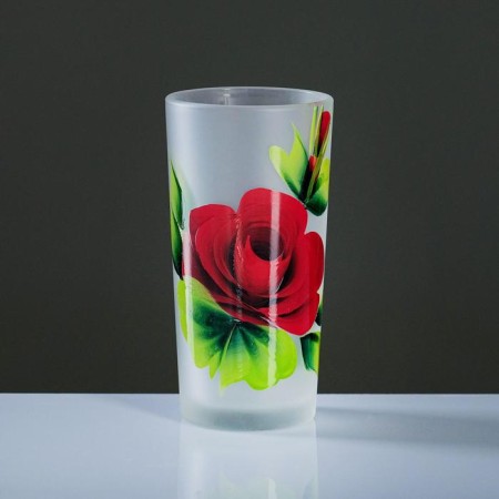 Set for juice with a tray "Zhostovo" Art painting, 6 glasses 1250/200 ml, white ma-8