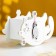Kashpo wooden "Cat with mouse" Small 19x7.5x12 cm white