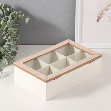 Casket wood 6 divisions "Favorite tea" 23x15x7 cm-3