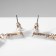 Hanging "brushes" with a rectangle, white color in gold, 8.5 cm