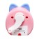 Mechanical sharpener with container, pink/white ears