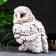 Figure "Owl" 22x25x25cm white-brown