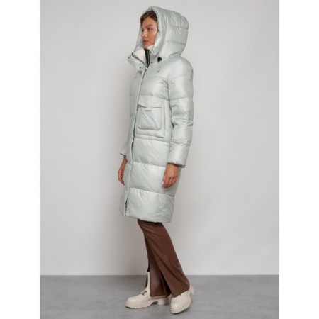 Coat insulated winter female, size 50, color light green-5