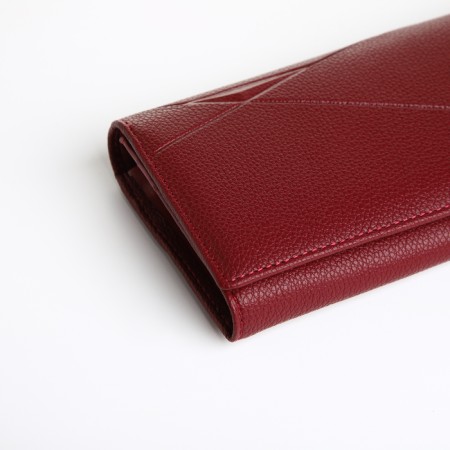 Women's wallet on a magnet, burgundy color-2