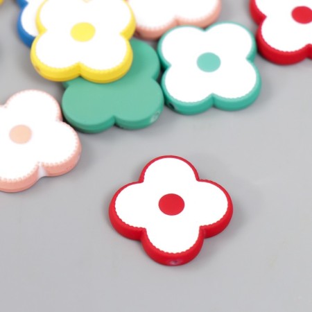 Acrylic beads "Flowers" MIX 0.4x2.3x2.3 cm-1
