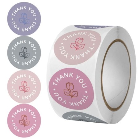 Stick Paper "Pink. Gratitude" d = 2.5 cm 500 pcs in a roll 3x6.5x6.5 cm