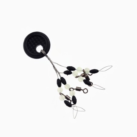 Stop with a swivel Namazu Rolling Swivel Pearl Beads and Olive Rubber Stopper, size L, 4 pcs.-3
