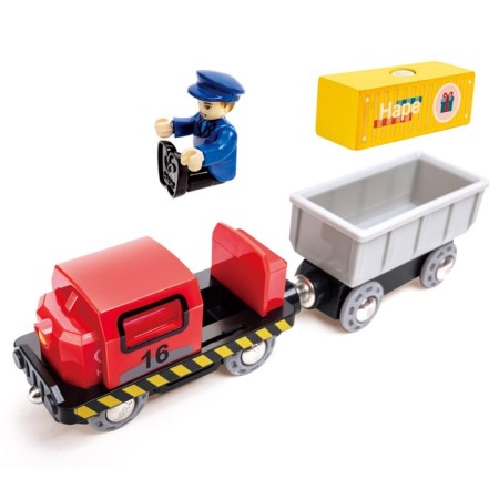 Game set Hape "Railway Cargo Delivery in the port"-2