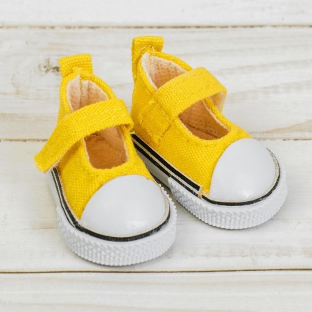 Semicircks for dolls, sole length 5 cm, yellow color