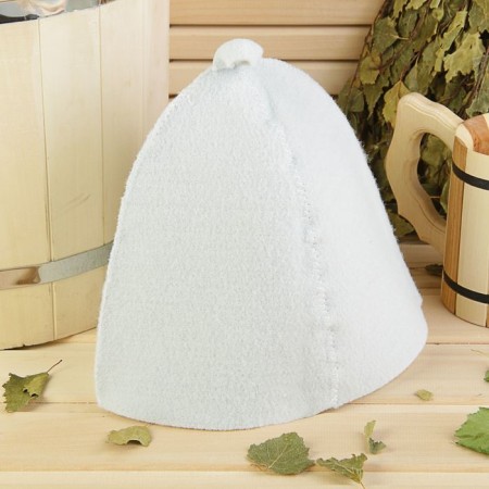 White Bath cap, felt