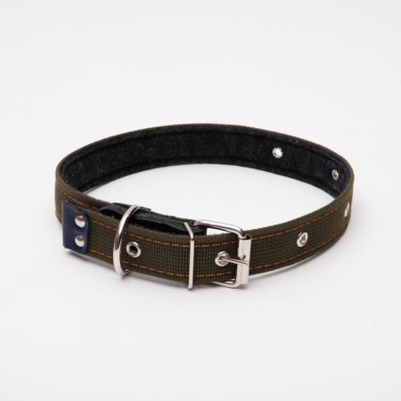 Frinking collar on felt, 64 x 3 cm, Osh 30-55 cm, dark green
