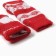 Women's mittens, red/white color, size 20-22