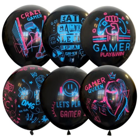 Latex ball 12 "Gamer", set 25 pcs., Mix