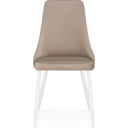 Chair on a metal frame Lord metal/velor, white/beige 45x50x95 cm-2