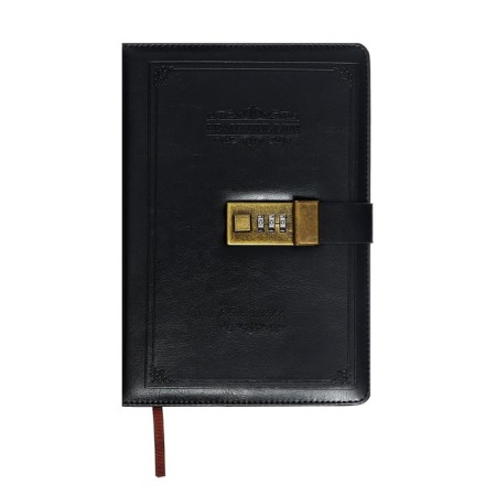 Diary of a low -up A5, 100 sheets in a cage, with a strap, leatherette cover (with a code lock) mix-12