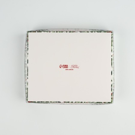 Box for 4 sweets and chocolate with cells "spruce aroma" 18.8 x 15.7 x 3 cm, New Year-2
