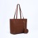 Bag Women's Tout with zipper, brown color