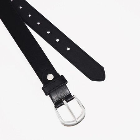 Children's belt, width 2.3 cm, screw, buckle metal, black color-1