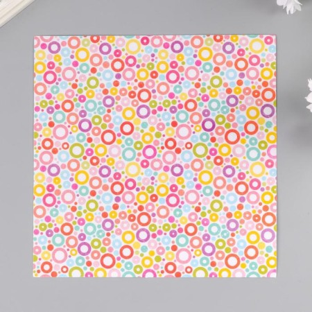Color Washi-paper for decor "Summer", 15x15cm, self-adhesive set of 12 sheets, 6 designs-2
