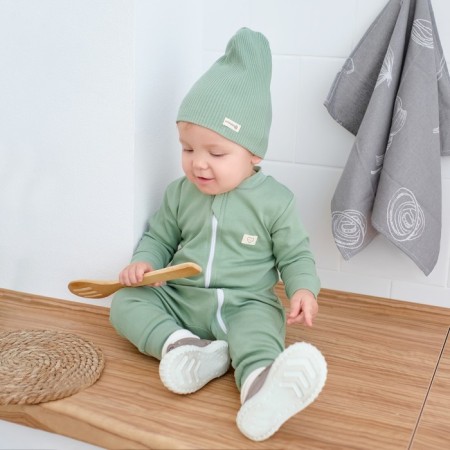 Assumes with a tin zipper, I am Basic Line, height 62-68 cm, green-3