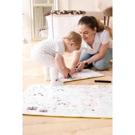Soft puzzle for kids coloring “Mom and babies”, size 60x90 cm, 56 parts, crumb I-2