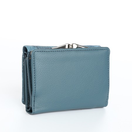 Women's wallet on magnets, blue color-1