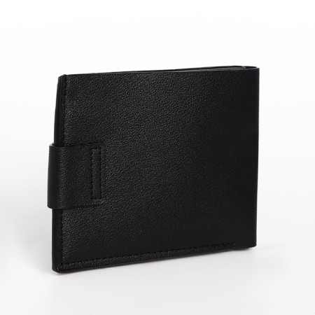 Male purse on a magnet, department for bills, for cards, black color-1