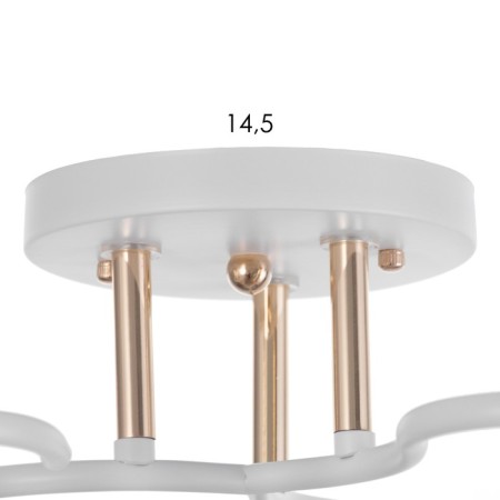 Linda chandelier 3x60W E27 white, gold 47x47x23cm-6