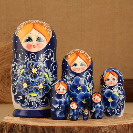 The nesting doll 7 puppet "Zina", 23-25cm, manual painting.
