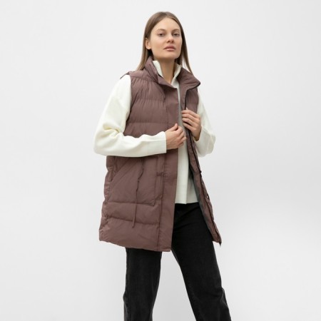 Warmed female vest, brown color, size 44-2