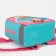 Baby backpack on a zipper, a reflective strip, pink/turquoise color
