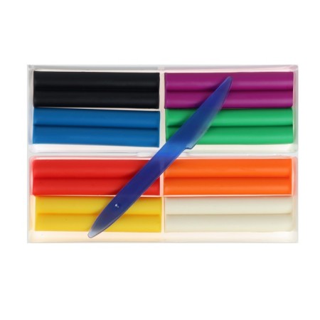 Soft plasticine (wax), 8 colors, 140 g, "fantasy", with a glass, mix-7