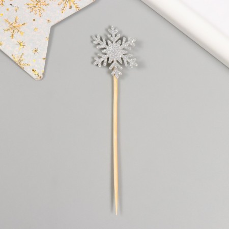 Decor for creativity "Silver Snowflake", 11 cm (set 10 pcs)-2