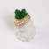 Concrete Kashpo "Buddha" 5.5x6.5x7 cm white with gold with moss (moss green stabilized)