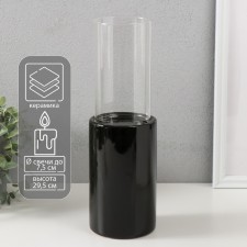 Ceramics candlestick, glass for 1 candle 