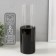 Ceramics candlestick, glass for 1 candle "chrome" d = 7.5 cm black 9.2x9.2x29.5 cm