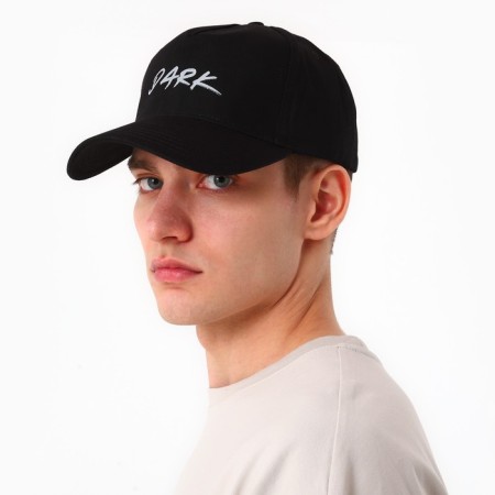 Men's cap with reflective elements, black color, river 56-9