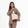 Zipper bag, external pocket, beige color