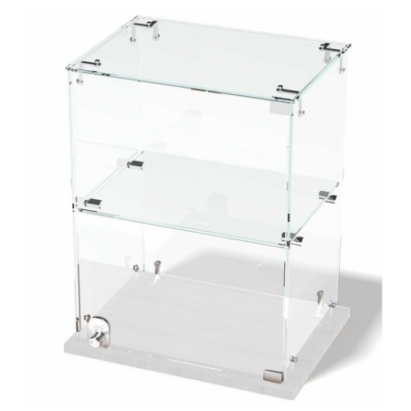 Desktop window, 1 shelf, 400 × 300 × 500, chipboard, glass color white-1