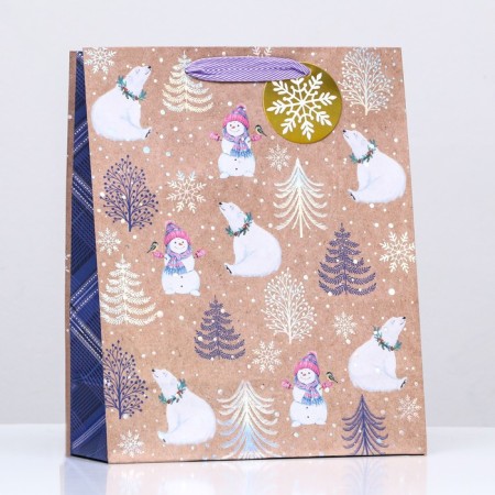 Gift package "White Bear and Snowman" 26 x 32 x 12 cm-2