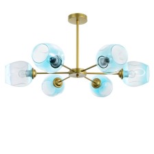 Murano chandelier 6he27 60W Blue gold 78x78x35cm Bayerlux