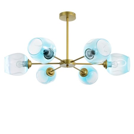 Murano chandelier 6he27 60W Blue gold 78x78x35cm Bayerlux