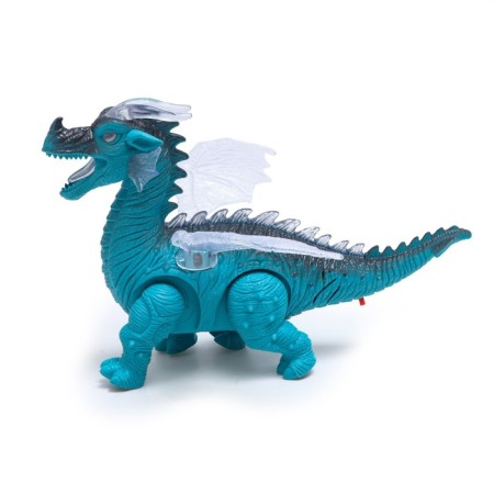 Dinosaur "Dragon", works on batteries, light and sound effects, blue color-1