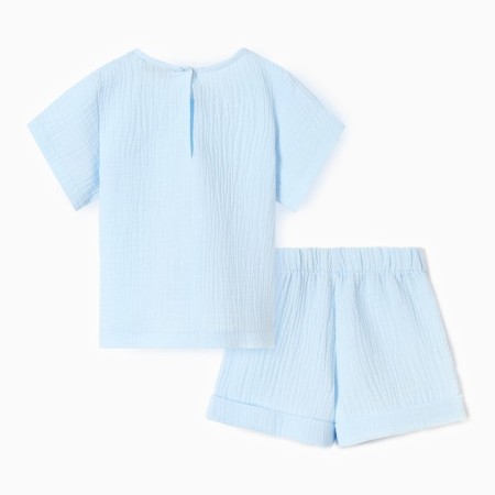 Kit for children (T-shirt and shorts) minku, blue color, height 80-86-9
