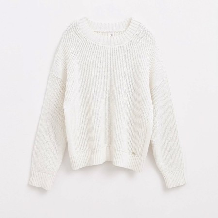 Female jumper made of yarn with CONTE ELEGANT cotton, size S, color White-5