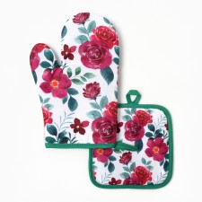 Kitchen set 2 pr. Dolyana rose grab 17*17cm, mittens-output 26*16 cm, 100%p/e