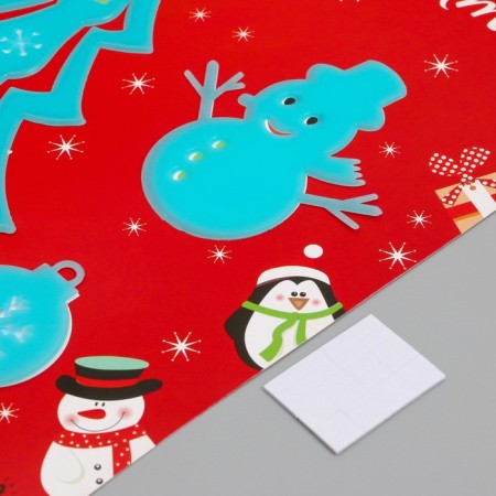 Stick phosphorus plastic "Christmas tree and snowman" set 3 pcs 28.5x23.5 cm-2